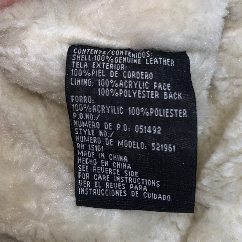 STATIC Patchwork Suede Leather Penny Lane Sherpa Coat Jacket Neutral Brown Tan M - Picture 8 of 8